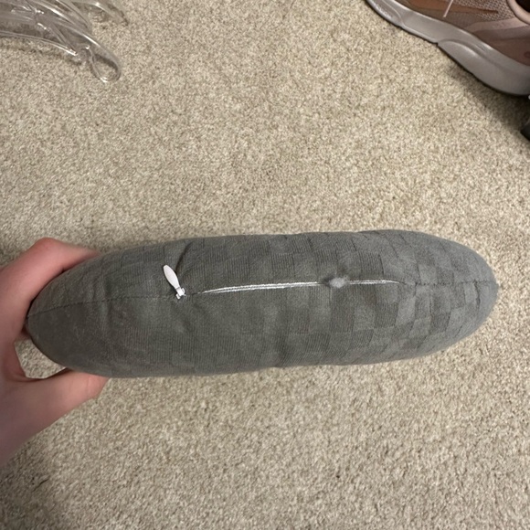 Gray Checkered Donut Cushion - Picture 3 of 6